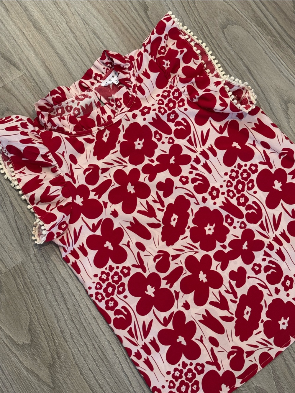 THML Floral Print Blouse Red & Pink Small Women’s - Picture 1 of 7